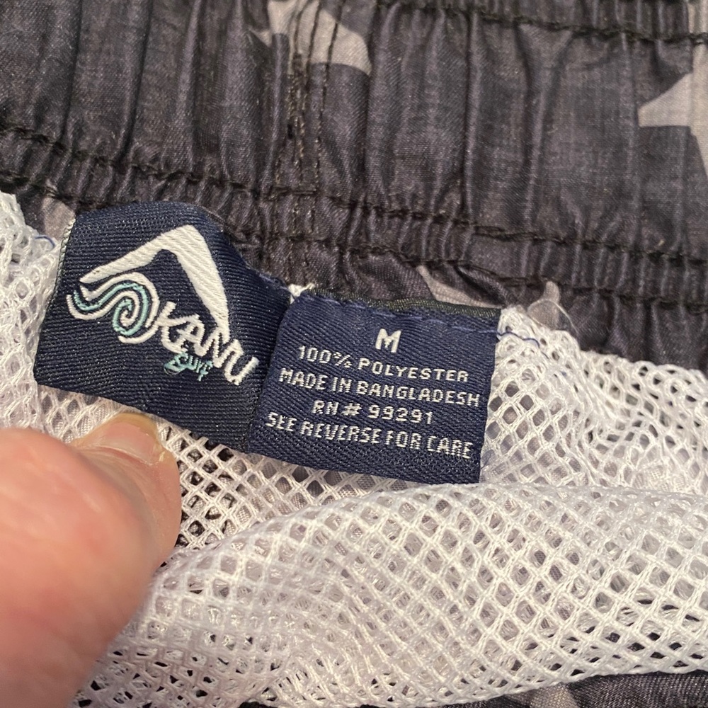 NWT Kanusurf Black/Gray Patriotic Swim Trunks or Shorts - Picture 6 of 7